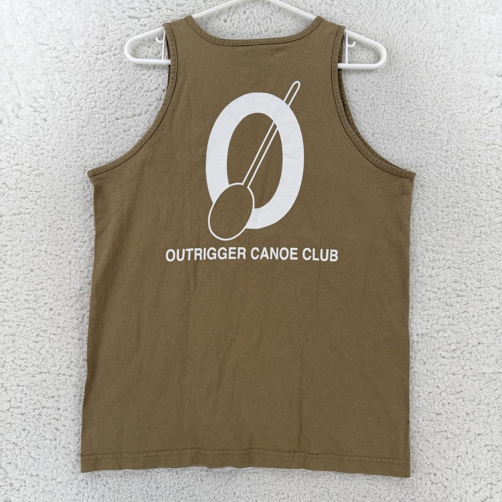 VTG Outrigger Canoe Club Shirt Mens Medium Brown Tank Top Waikiki Hawaii Alstyle